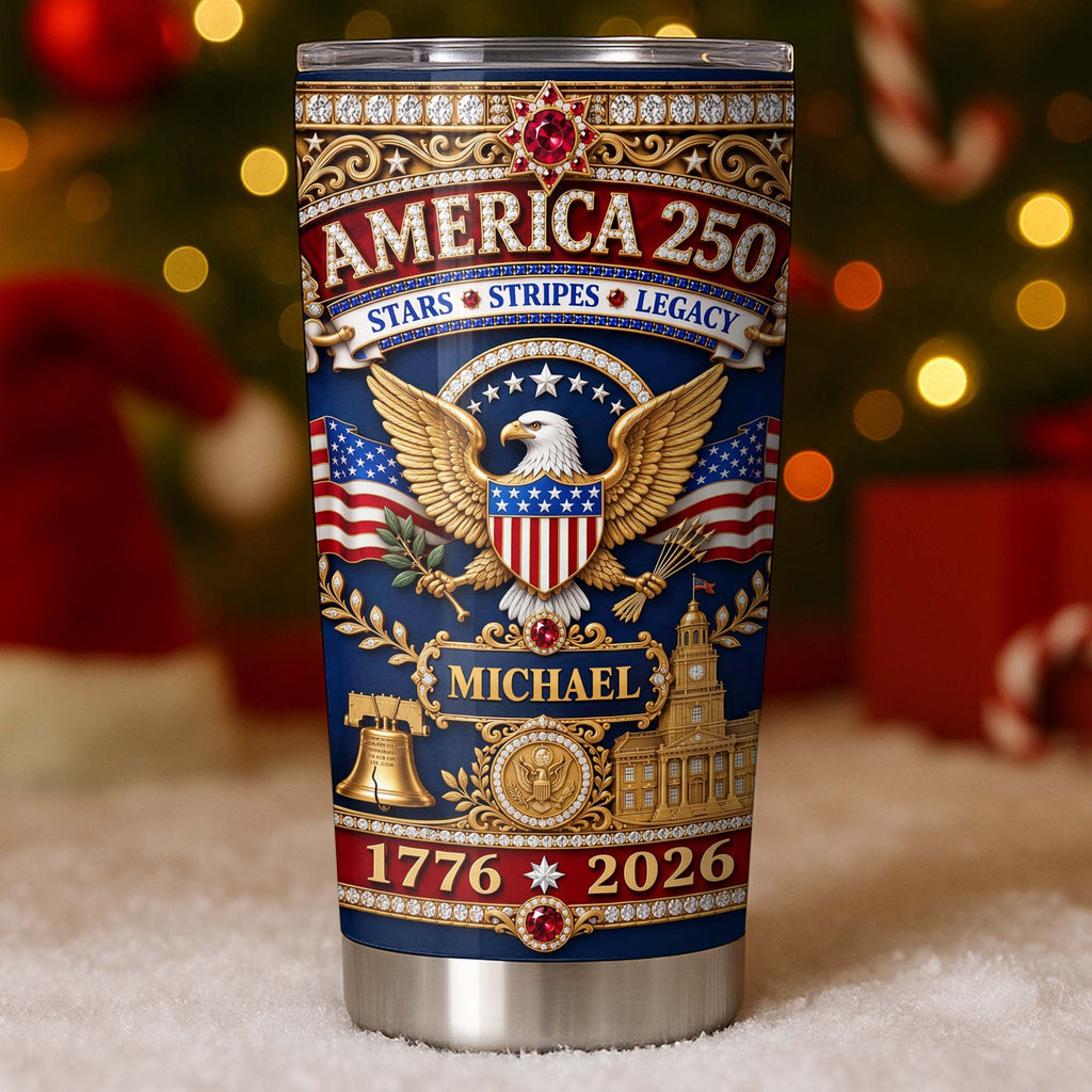 Personalized Stainless Steel Tumbler 4th of July Gift for Dad Tumbler GradoCreations