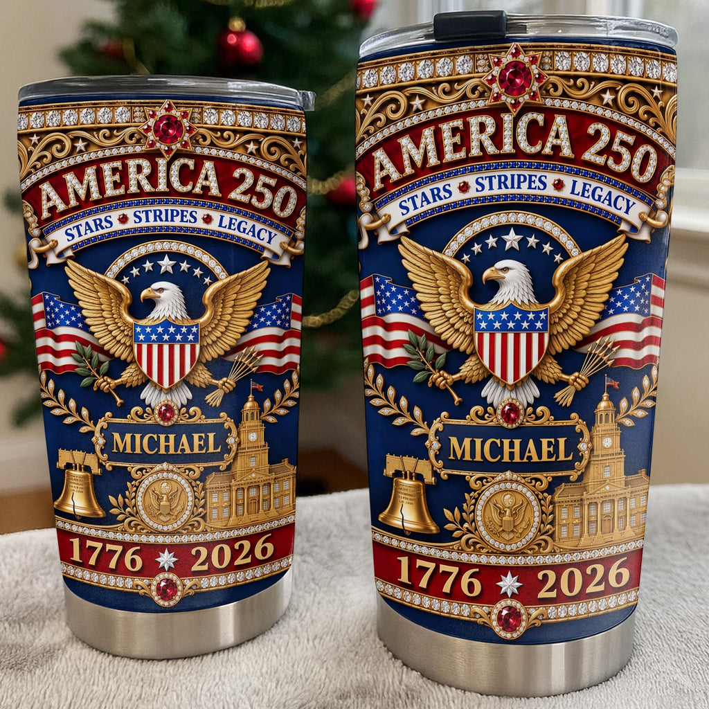 Personalized Stainless Steel Tumbler 4th of July Gift for Dad Tumbler GradoCreations
