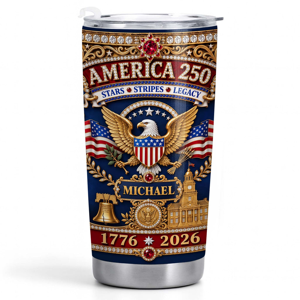 Personalized Stainless Steel Tumbler 4th of July Gift for Dad Tumbler GradoCreations