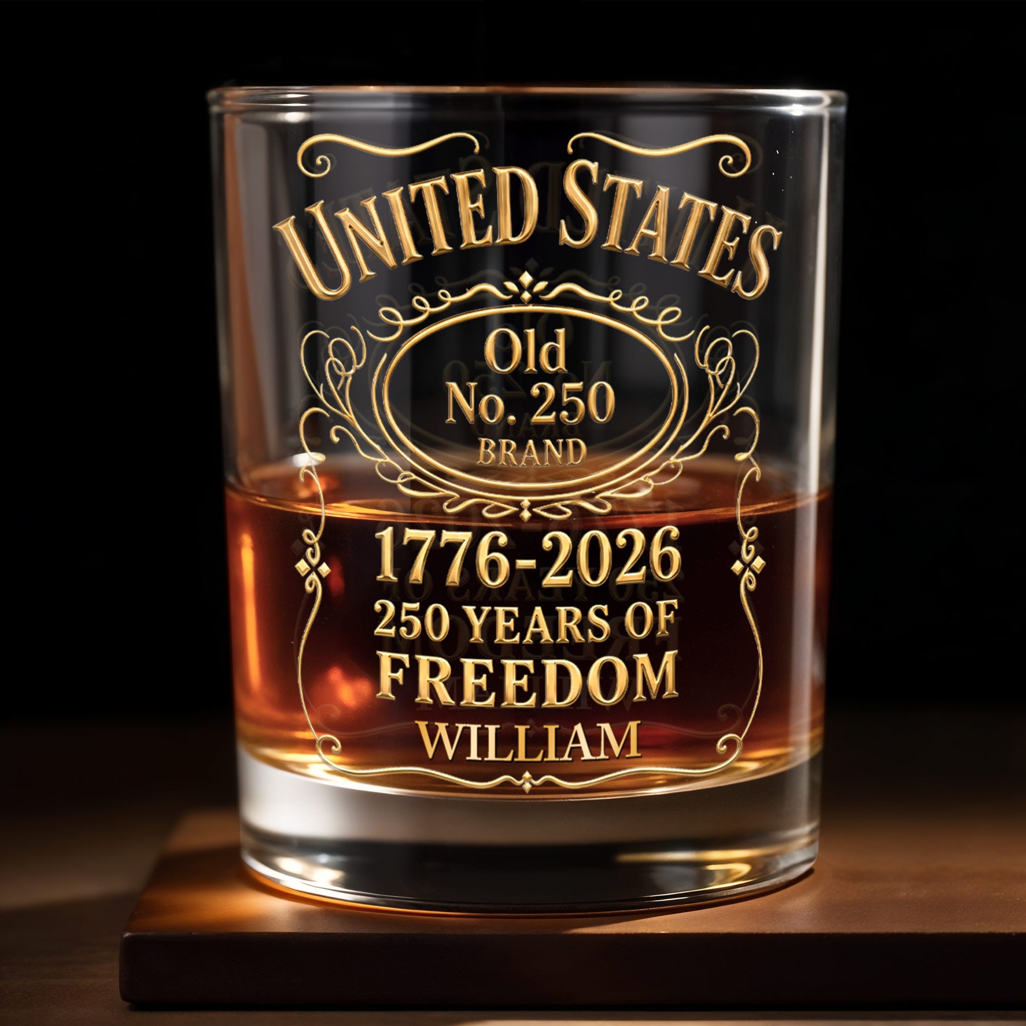 Personalized Custom Whiskey Glass Gift for Dad - 4th of July Whiskey Glass GradoCreations