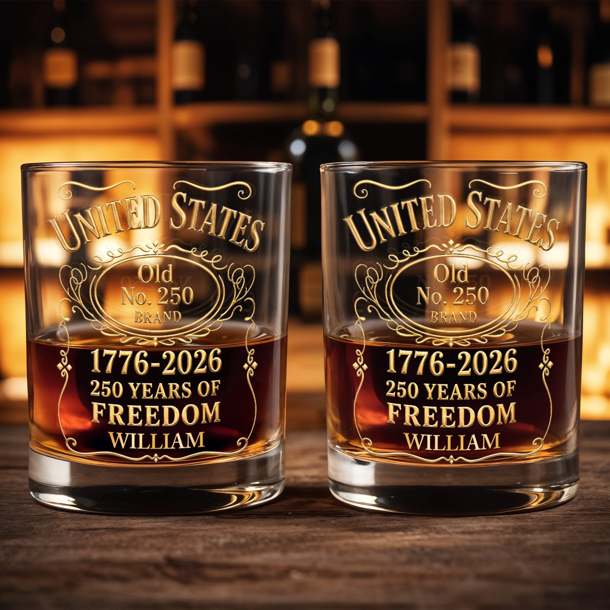 Personalized Custom Whiskey Glass Gift for Dad - 4th of July Whiskey Glass GradoCreations