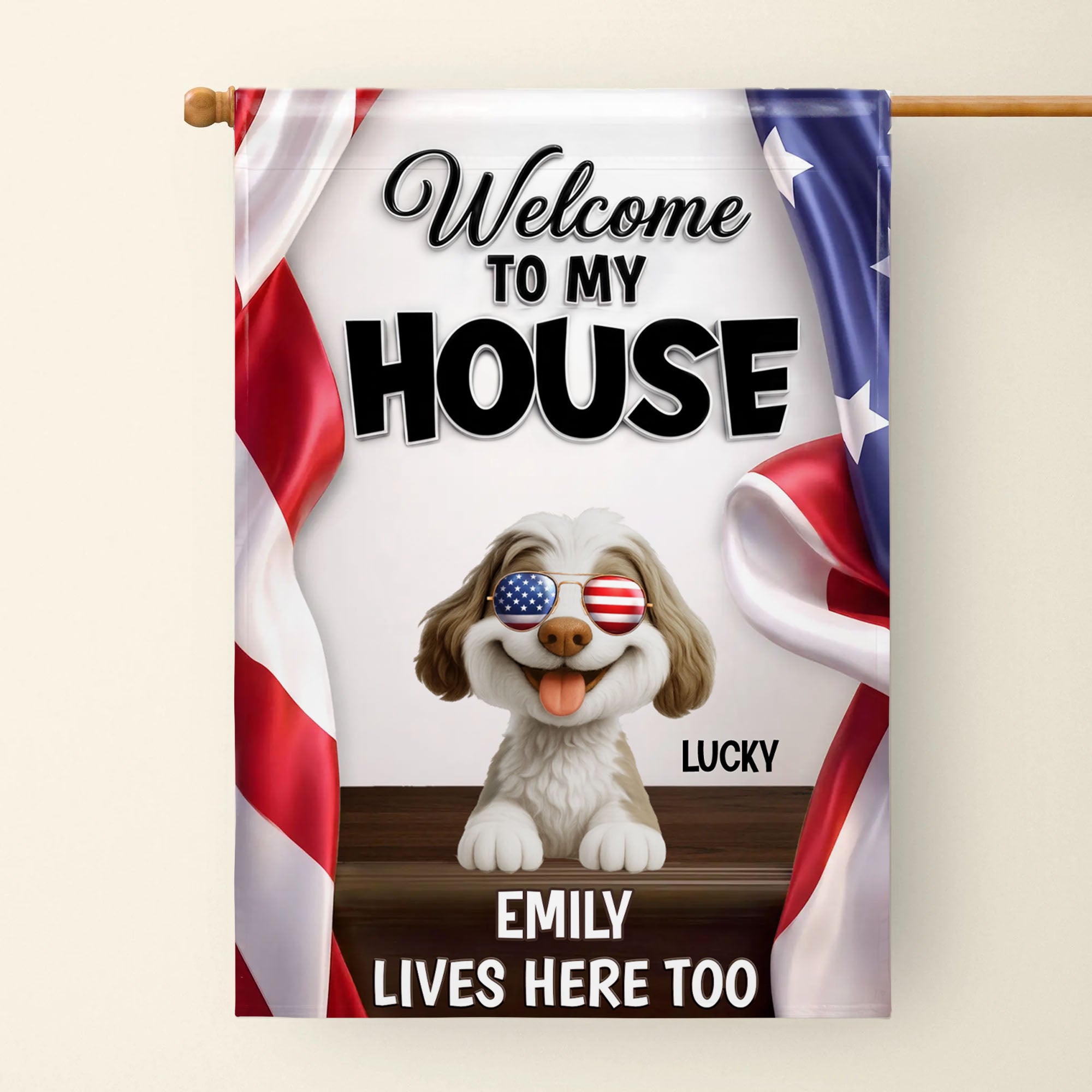 Personalized Family Welcome Garden Flag Custom Dog Design Garden Flag GradoCreations