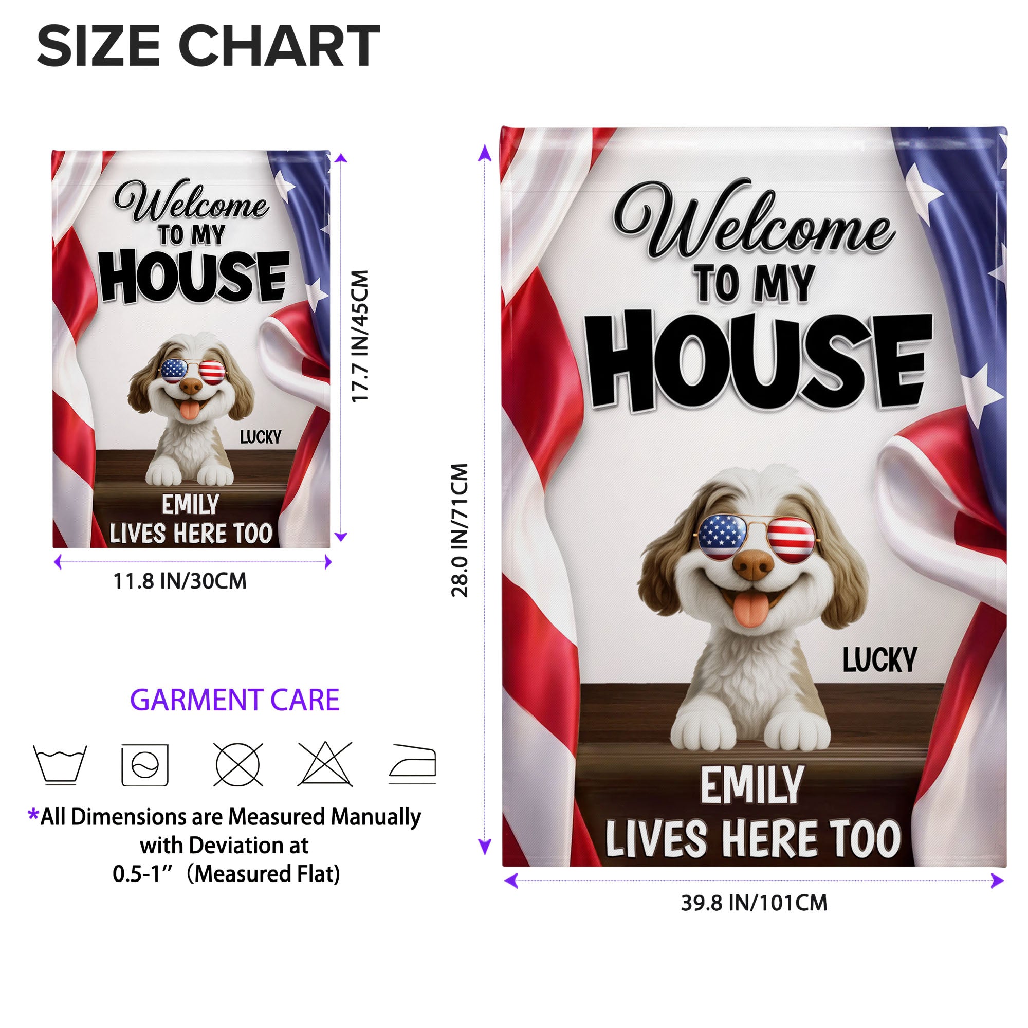 Personalized Family Welcome Garden Flag Custom Dog Design Garden Flag GradoCreations