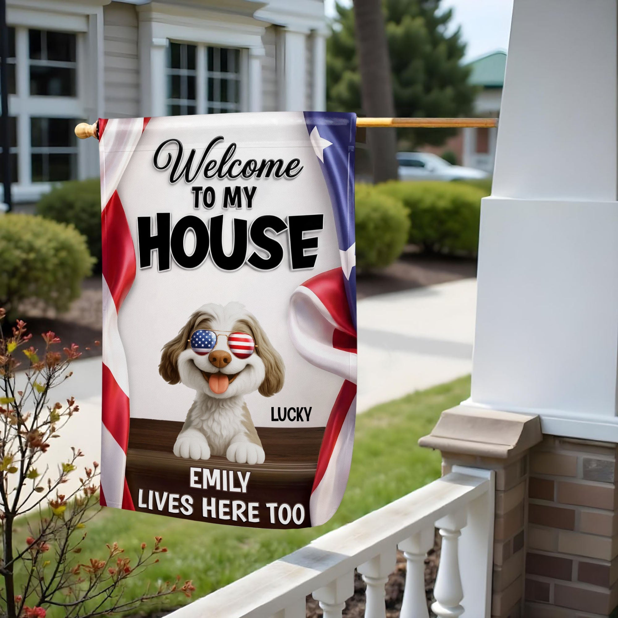 Personalized Family Welcome Garden Flag Custom Dog Design Garden Flag GradoCreations