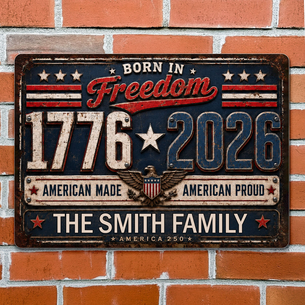 Personalized Metal Sign Custom Name Patriotic Eagle 4th of July Gift Metal Sign GradoCreations