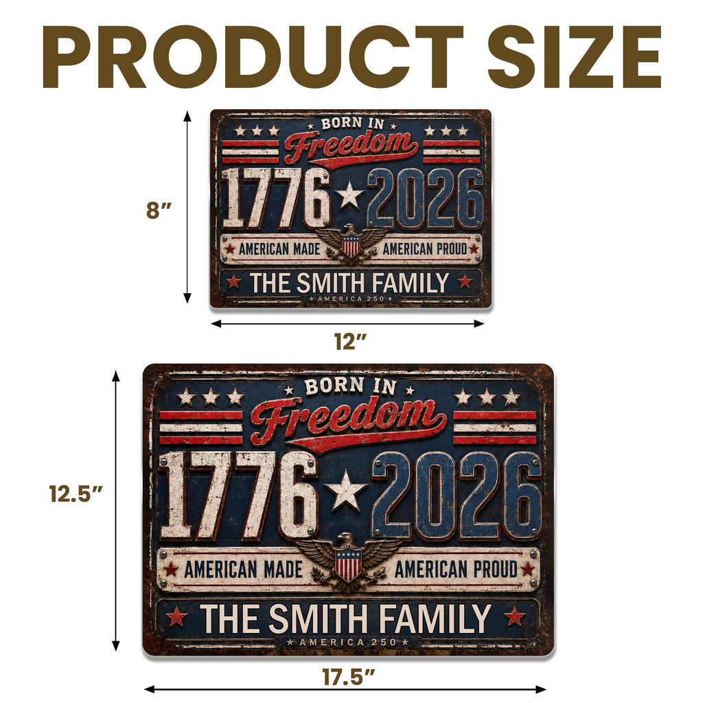 Personalized Metal Sign Custom Name Patriotic Eagle 4th of July Gift Metal Sign GradoCreations