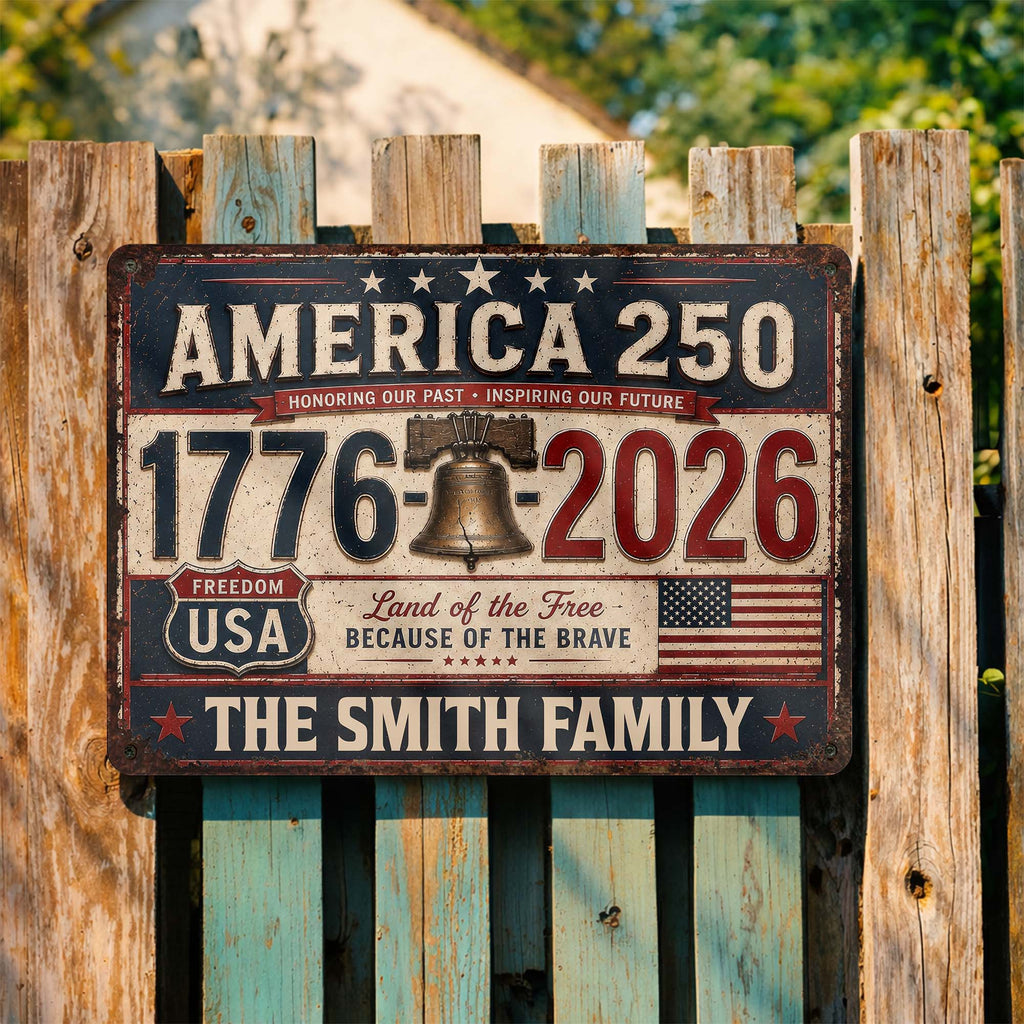 Personalized Metal Sign Custom Name Gift for 4th of July Metal Sign GradoCreations