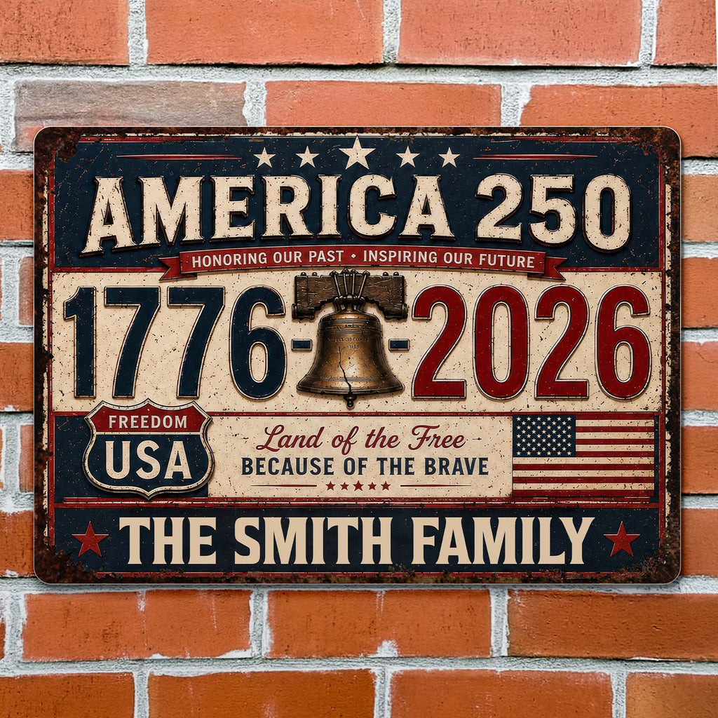 Personalized Metal Sign Custom Name Gift for 4th of July Metal Sign GradoCreations