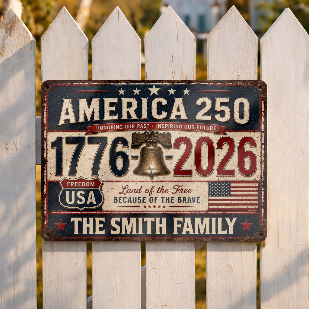 Personalized Metal Sign Custom Name Gift for 4th of July Metal Sign GradoCreations