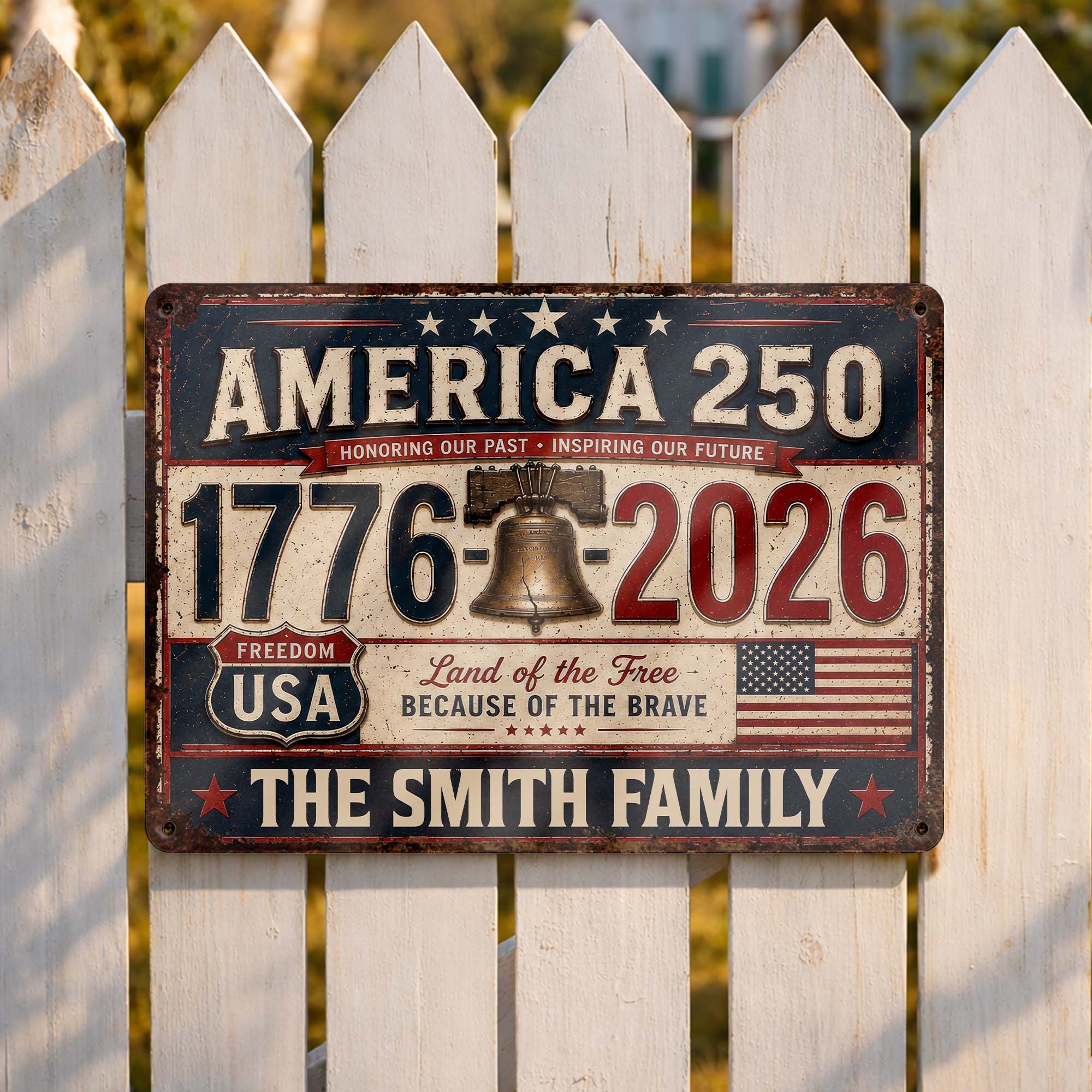 Personalized Metal Sign Custom Name Gift for 4th of July Metal Sign GradoCreations