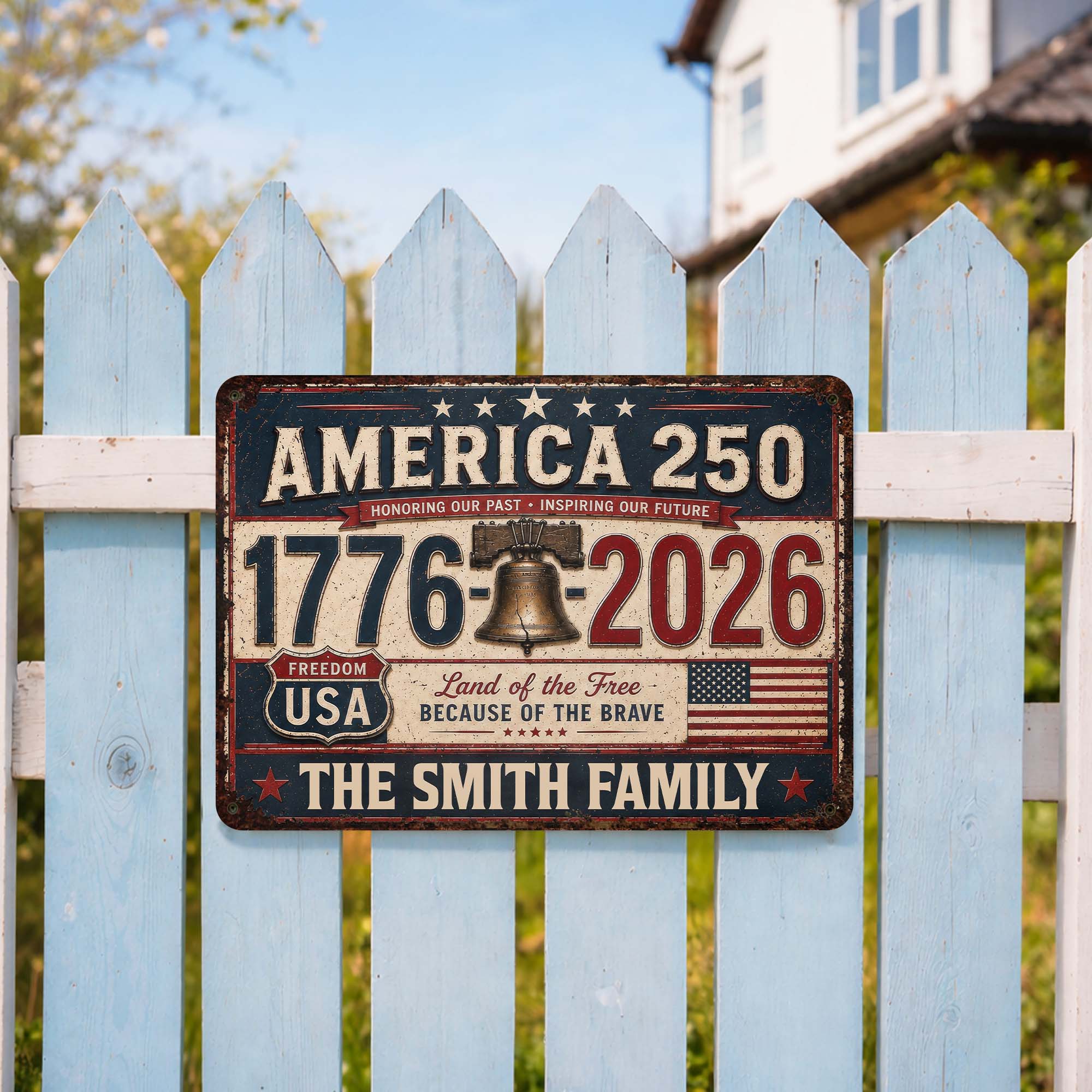 Personalized Metal Sign Custom Name Gift for 4th of July Metal Sign GradoCreations