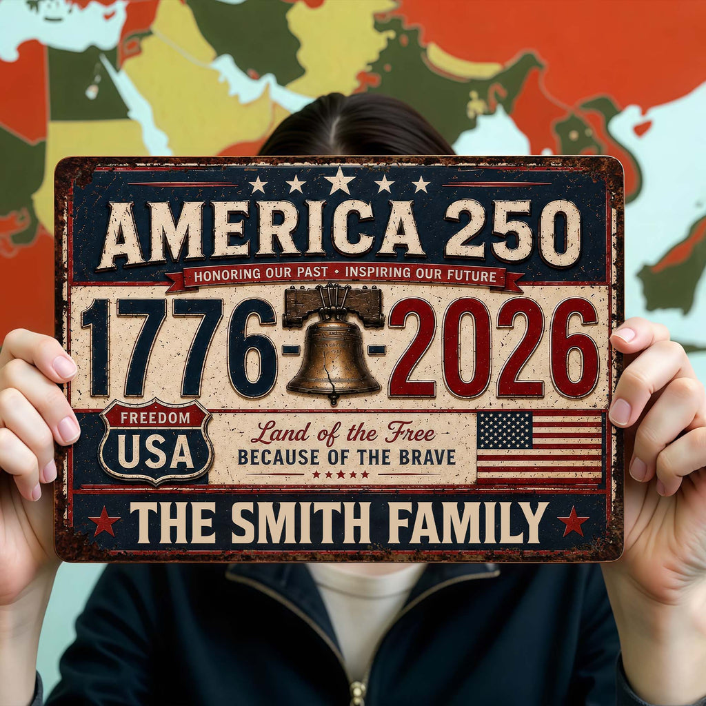 Personalized Metal Sign Custom Name Gift for 4th of July Metal Sign GradoCreations