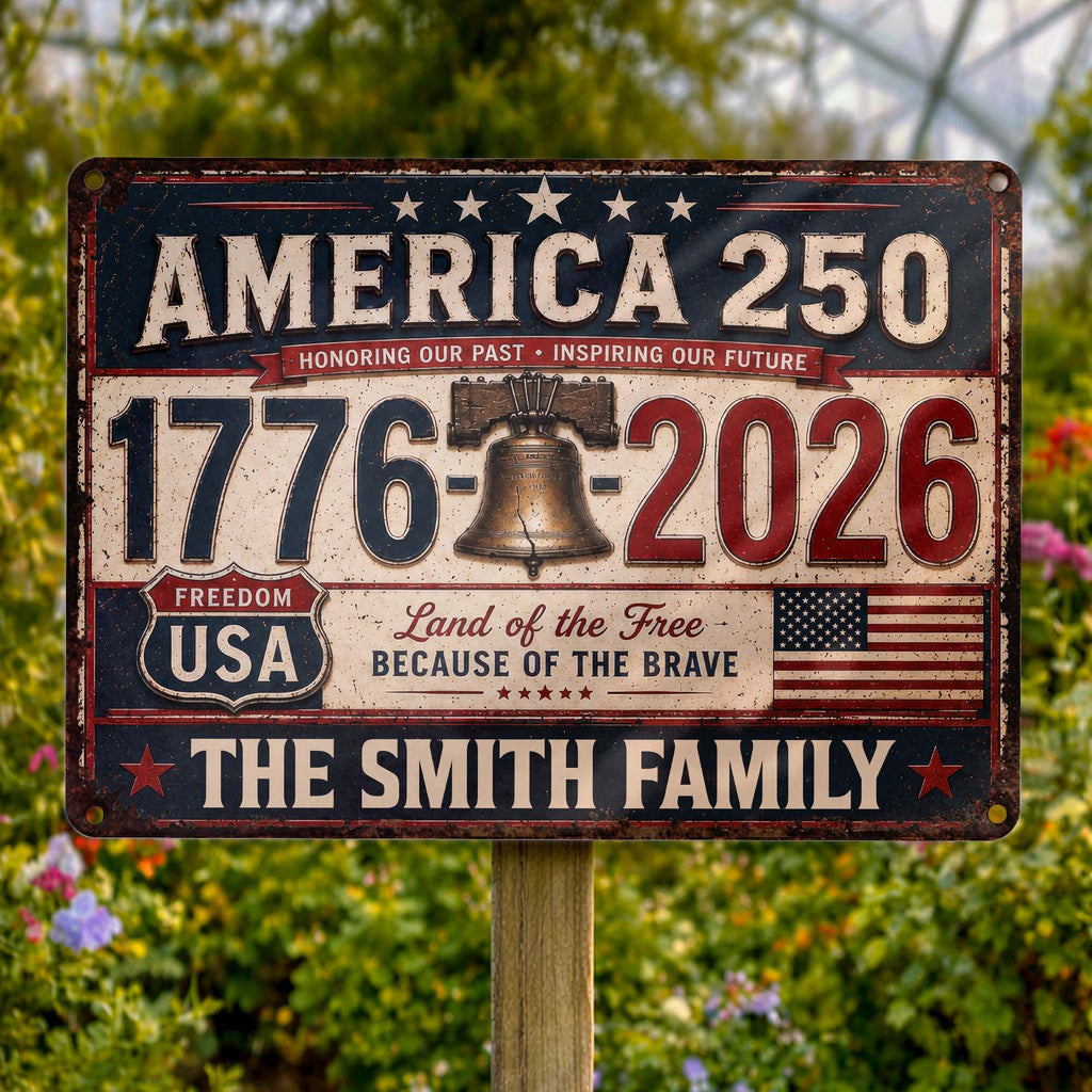 Personalized Metal Sign Custom Name Gift for 4th of July Metal Sign GradoCreations