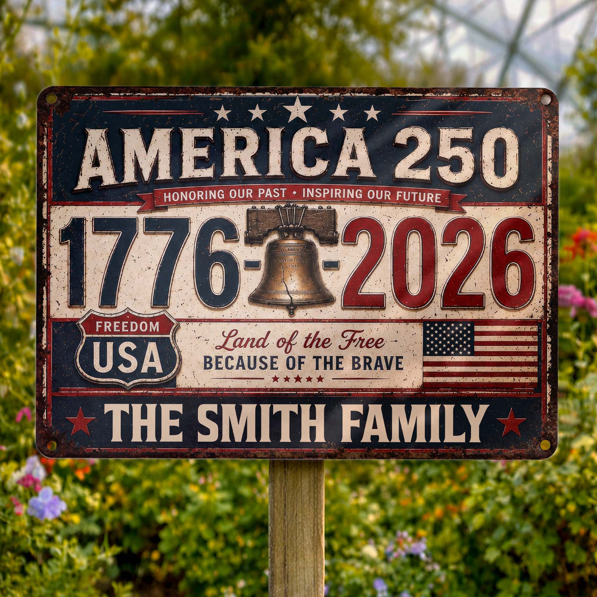 Personalized Metal Sign Custom Name Gift for 4th of July Metal Sign GradoCreations