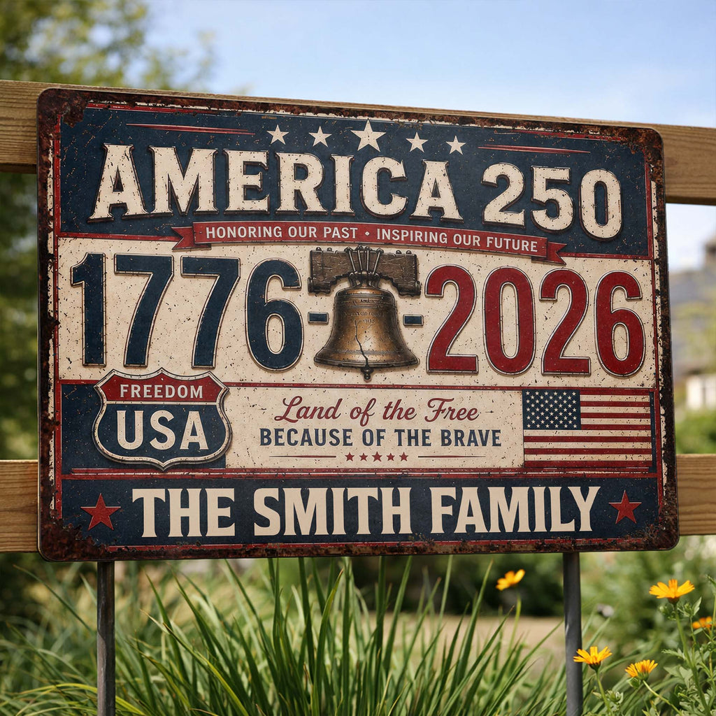 Personalized Metal Sign Custom Name Gift for 4th of July Metal Sign GradoCreations
