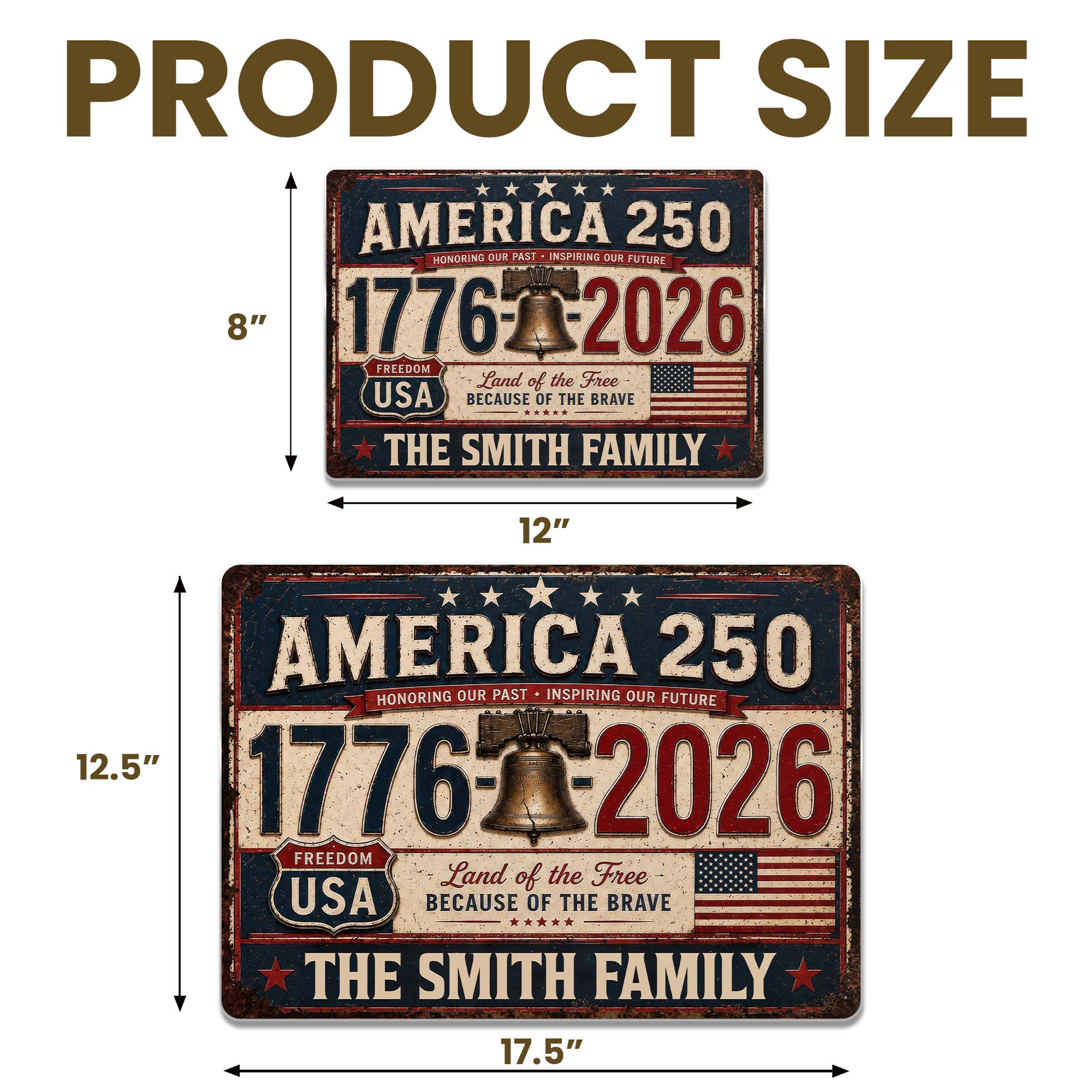 Personalized Metal Sign Custom Name Gift for 4th of July Metal Sign GradoCreations