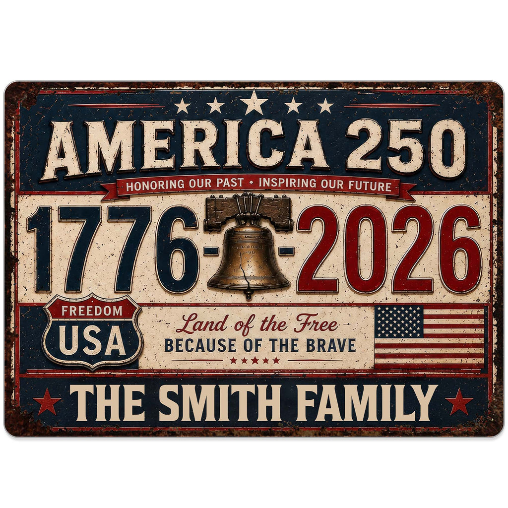 Personalized Metal Sign Custom Name Gift for 4th of July Metal Sign GradoCreations