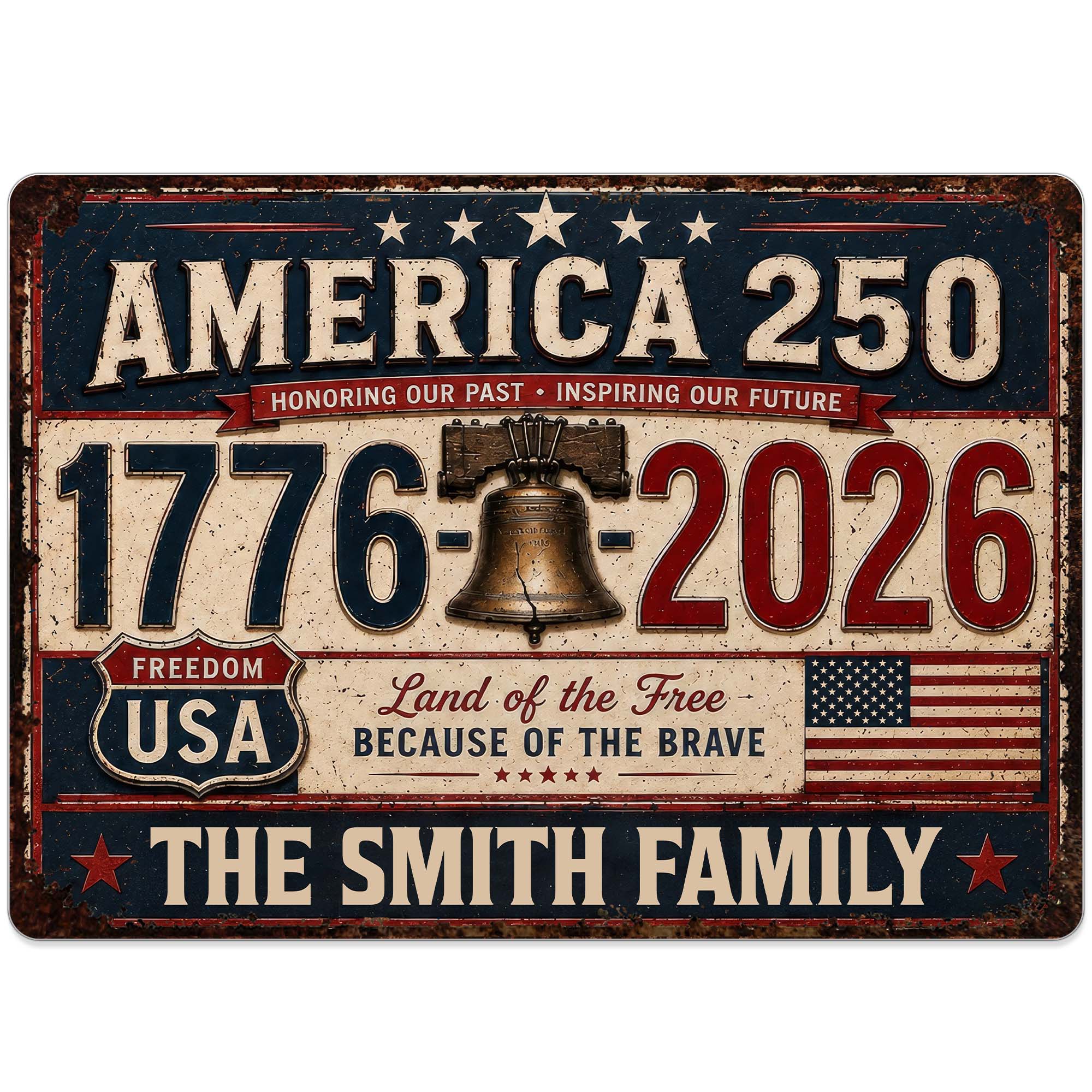 Personalized Metal Sign Custom Name Gift for 4th of July Metal Sign GradoCreations