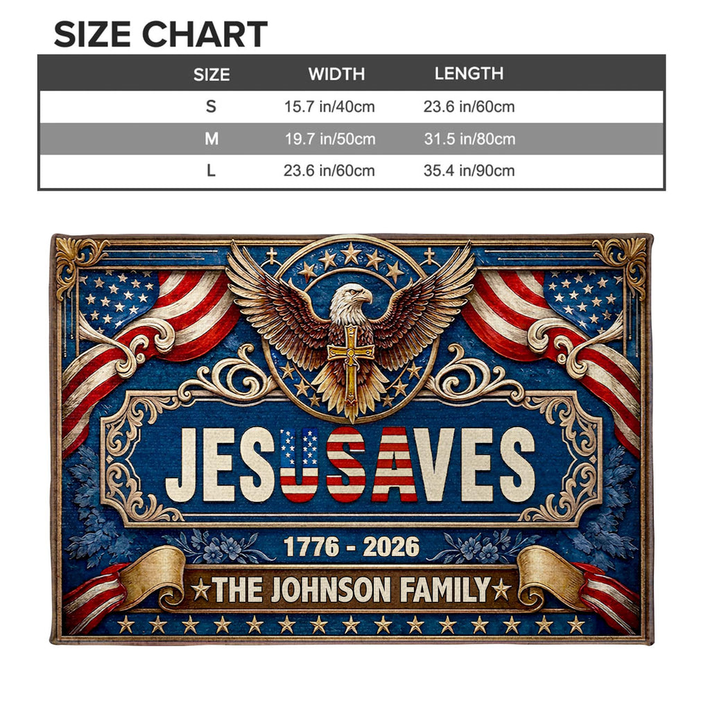 Personalized Jesus Saves Doormat Custom Family Name Gift Doormat GradoCreations