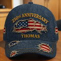 Personalized Classic Cap USA Flag Custom Name Gift for Dad Classic Cap GradoCreations