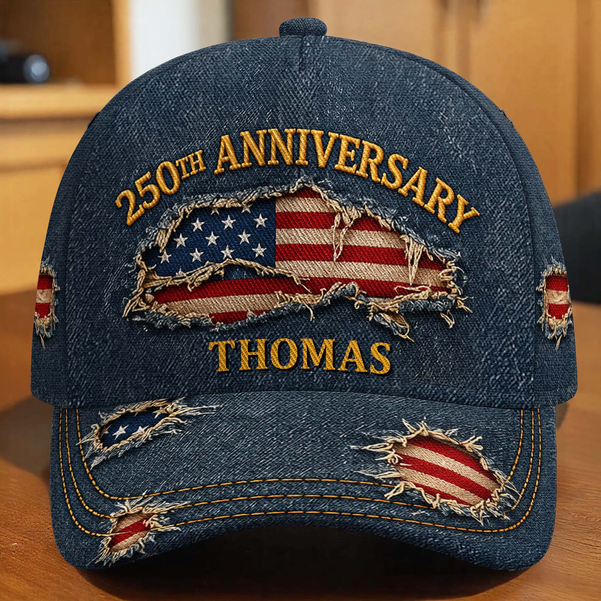 Personalized Classic Cap USA Flag Custom Name Gift for Dad Classic Cap GradoCreations