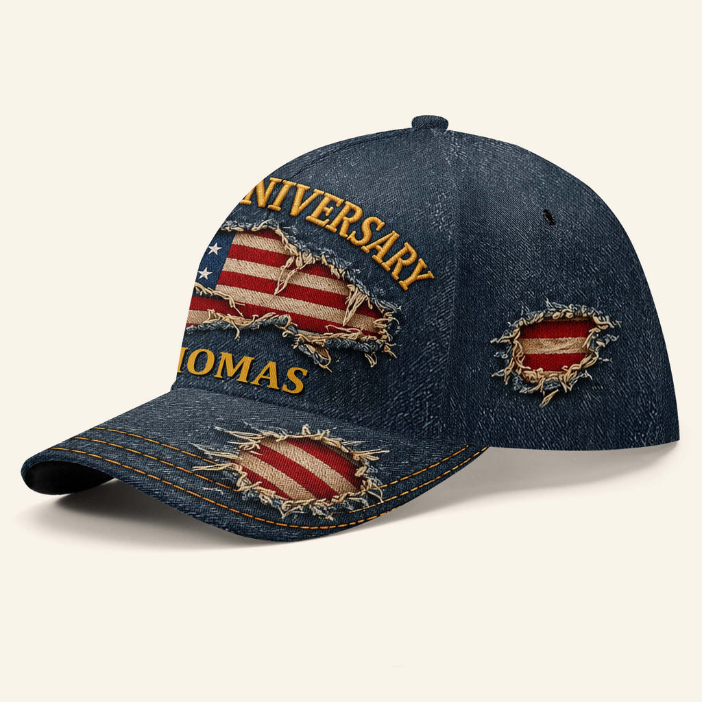 Personalized Classic Cap USA Flag Custom Name Gift for Dad Classic Cap GradoCreations