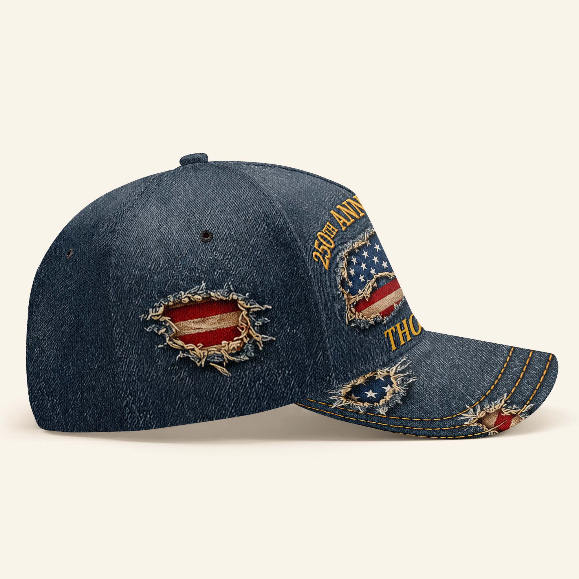 Personalized Classic Cap USA Flag Custom Name Gift for Dad Classic Cap GradoCreations