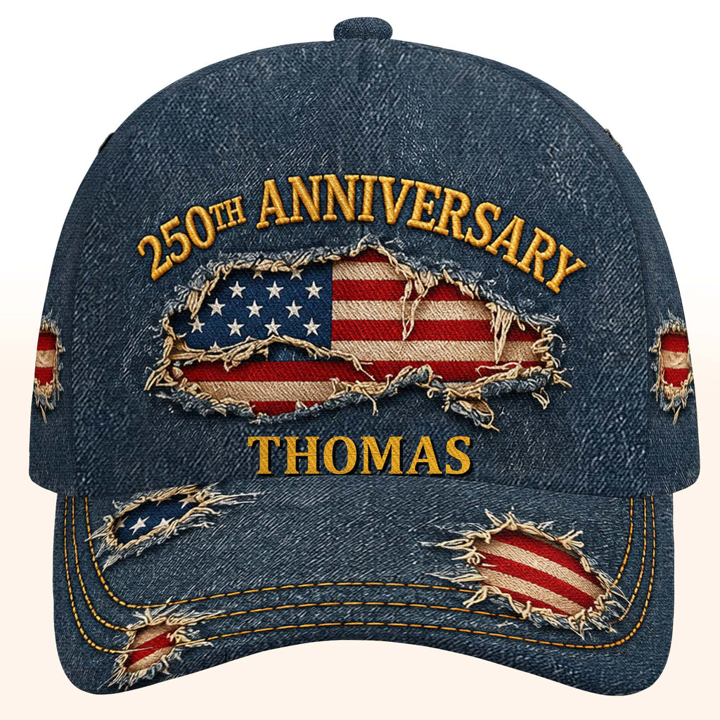 Personalized Classic Cap USA Flag Custom Name Gift for Dad Classic Cap GradoCreations