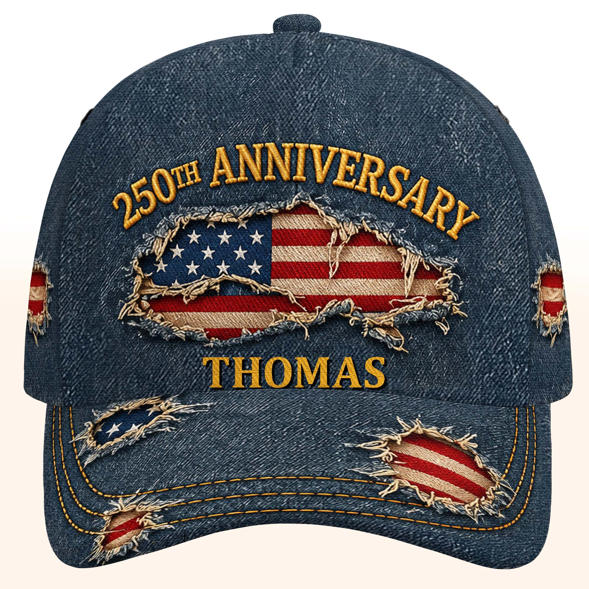Personalized Classic Cap USA Flag Custom Name Gift for Dad Classic Cap GradoCreations