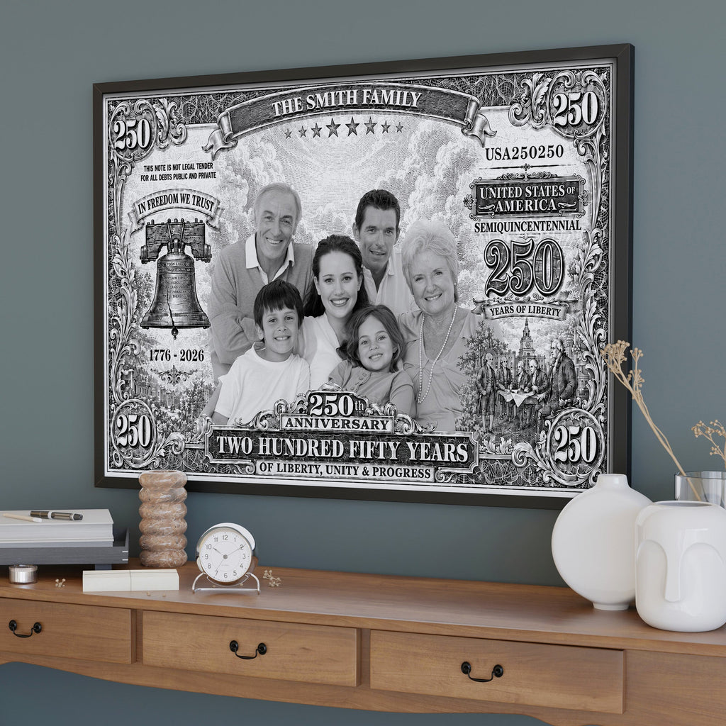 Personalized Custom Horizontal Poster 250 Years Liberty Bell Gift Poster GradoCreations