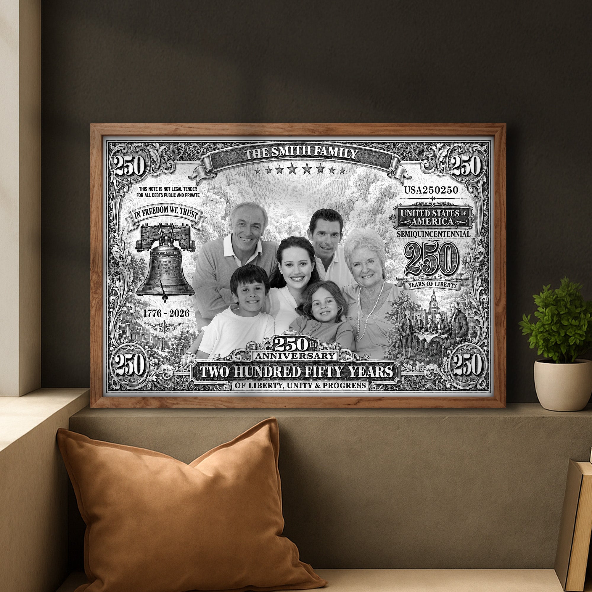 Personalized Custom Horizontal Poster 250 Years Liberty Bell Gift Poster GradoCreations