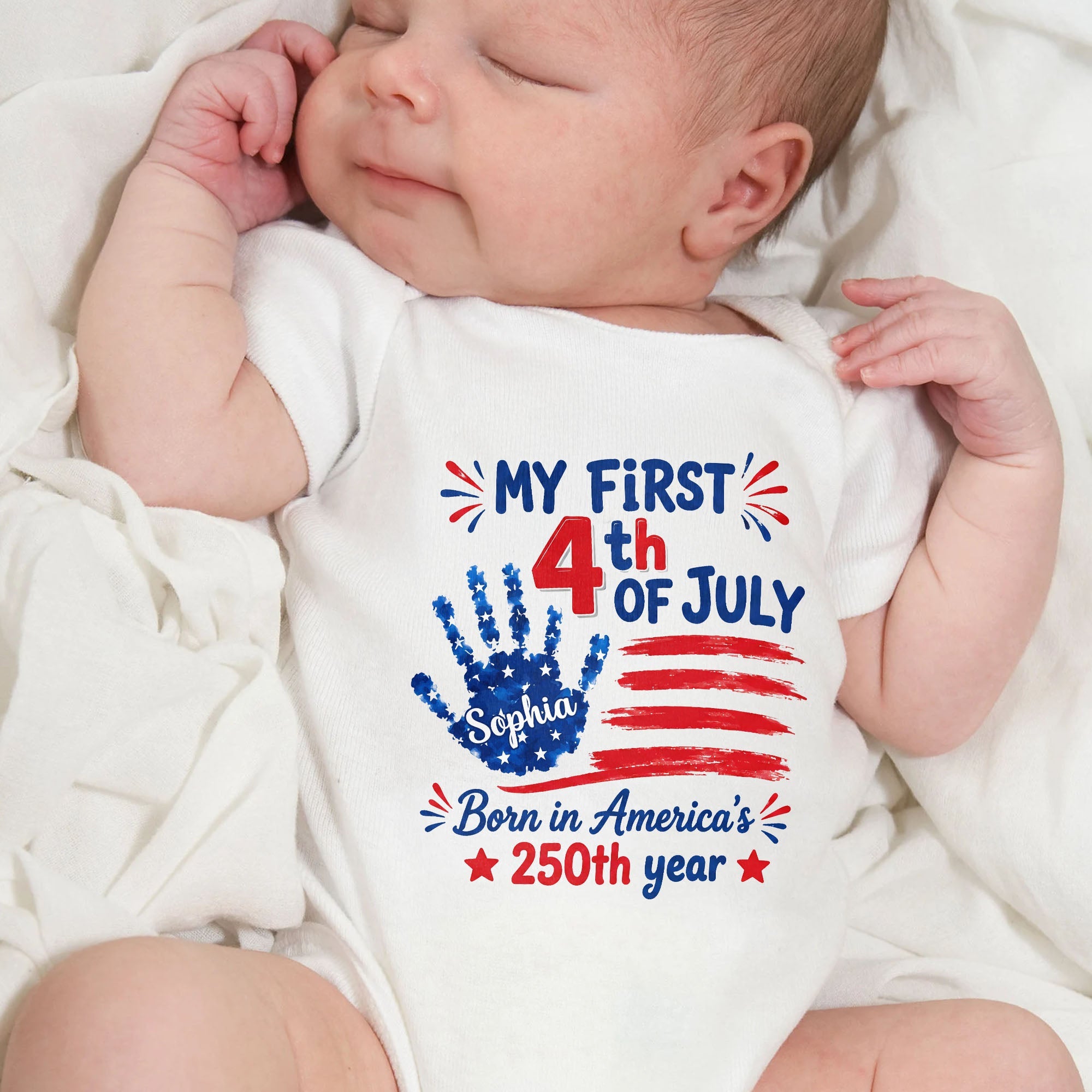 Personalized 4th of July Baby Onesie Custom Name Outfit for Family Baby Onesie GradoCreations