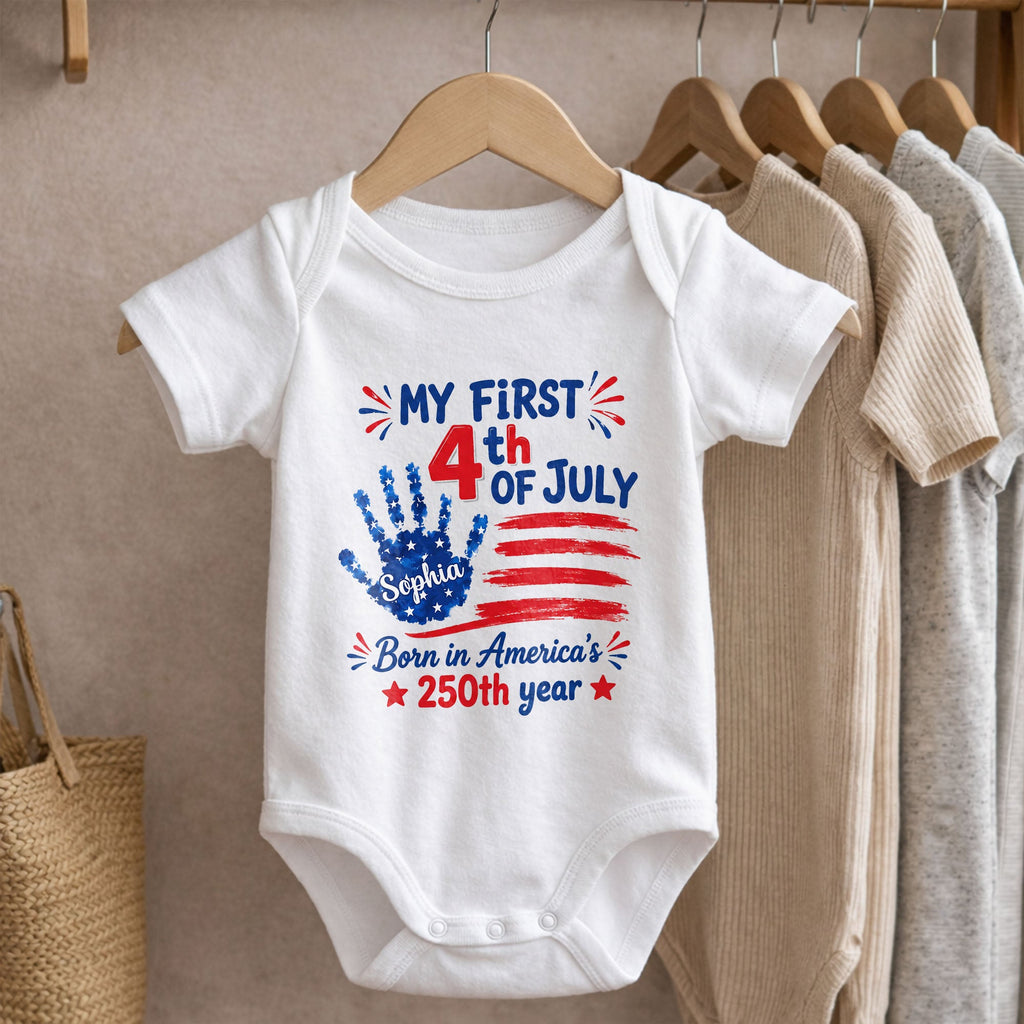 Personalized 4th of July Baby Onesie Custom Name Outfit for Family Baby Onesie GradoCreations