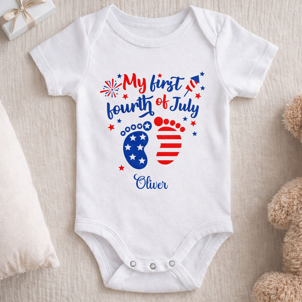 Personalized Baby Onesie Custom Name 4th of July Gift Baby Onesie GradoCreations