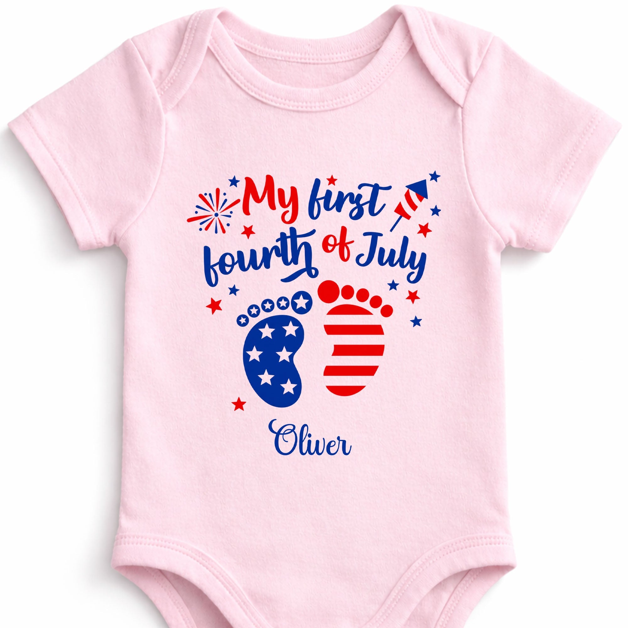 Personalized Baby Onesie Custom Name 4th of July Gift Baby Onesie GradoCreations