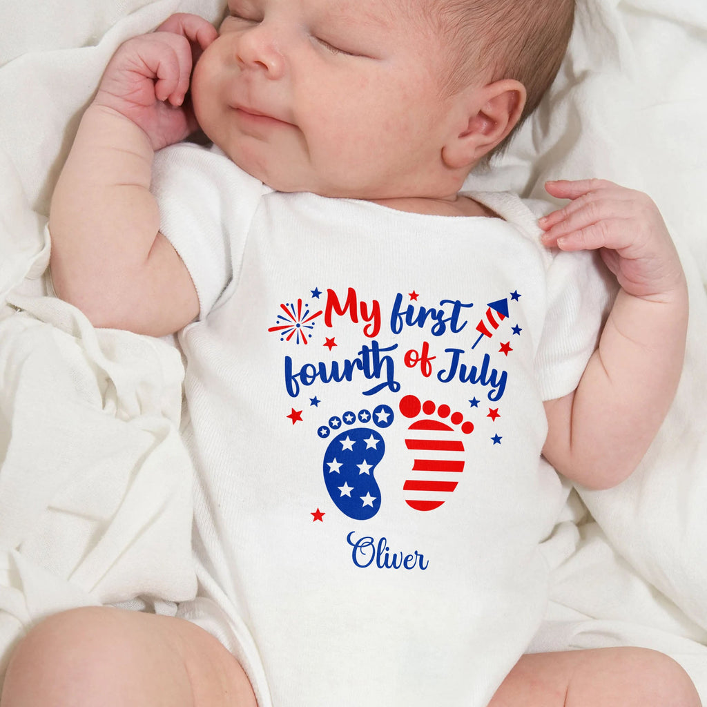 Personalized Baby Onesie Custom Name 4th of July Gift Baby Onesie GradoCreations