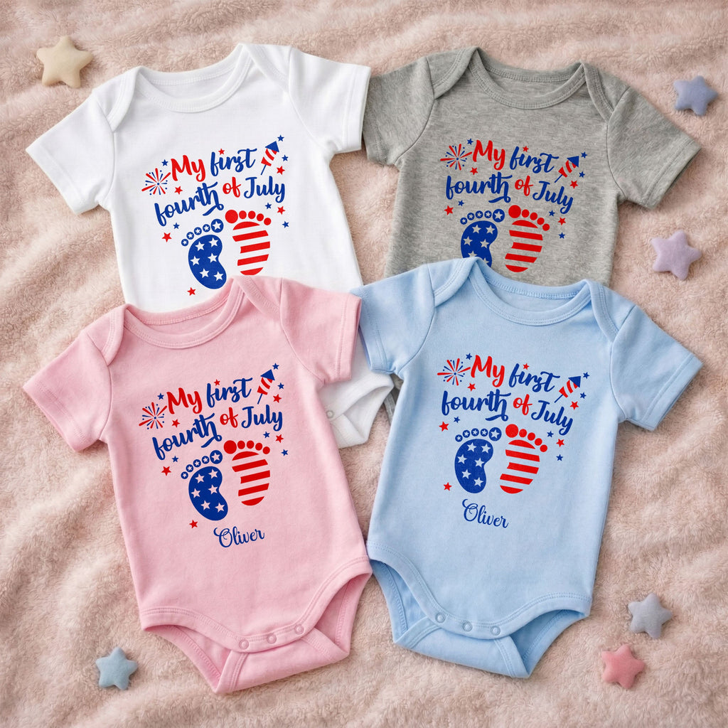 Personalized Baby Onesie Custom Name 4th of July Gift Baby Onesie GradoCreations