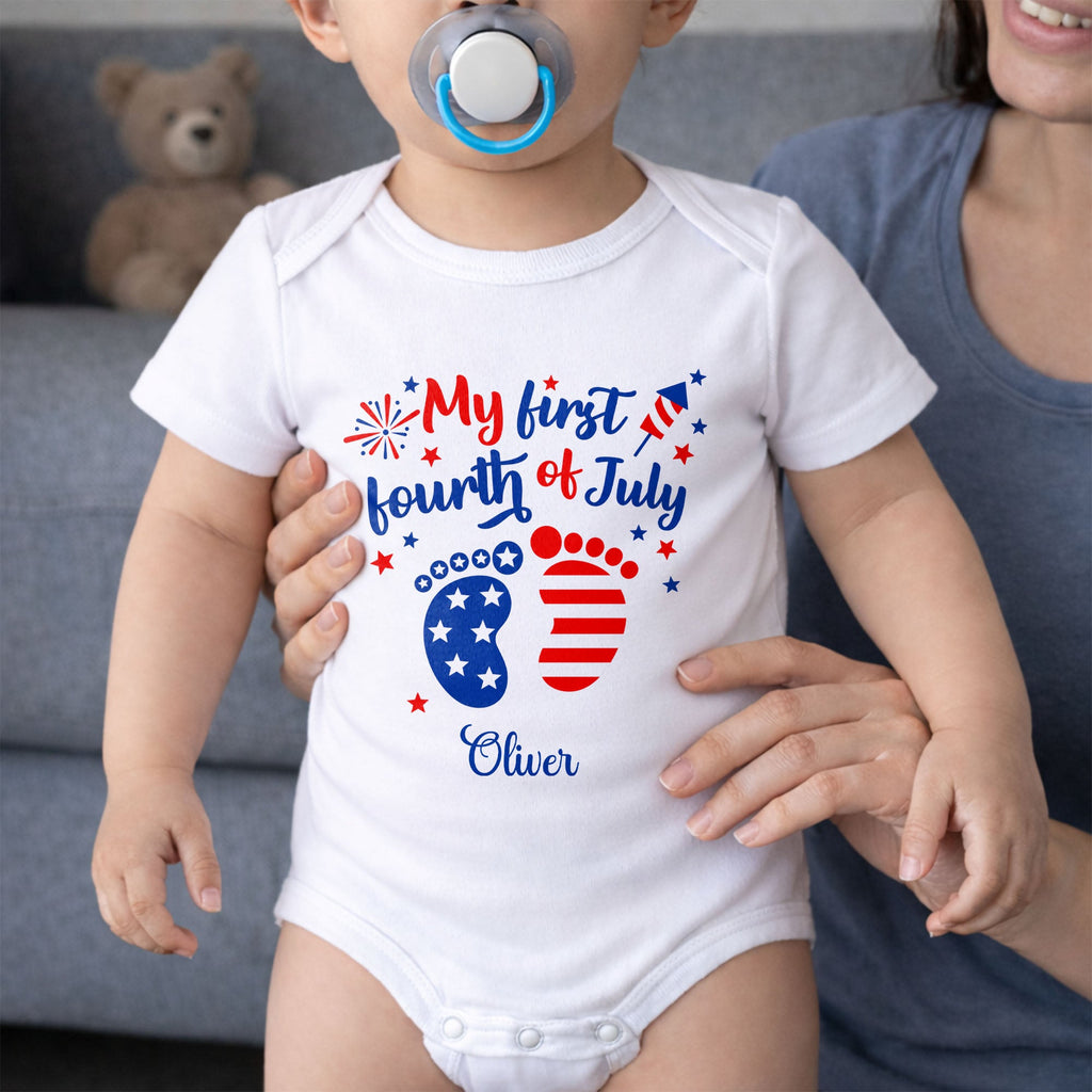 Personalized Baby Onesie Custom Name 4th of July Gift Baby Onesie GradoCreations