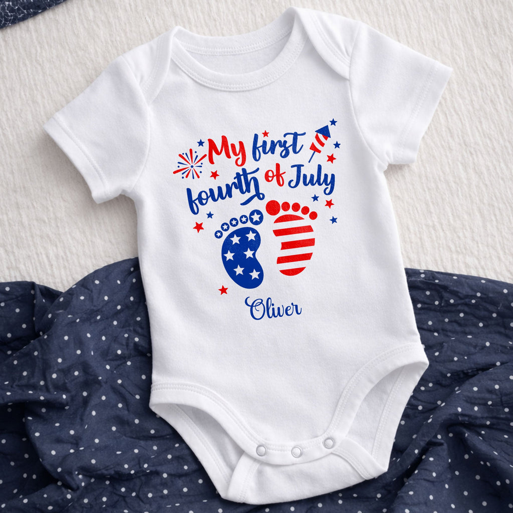 Personalized Baby Onesie Custom Name 4th of July Gift Baby Onesie GradoCreations