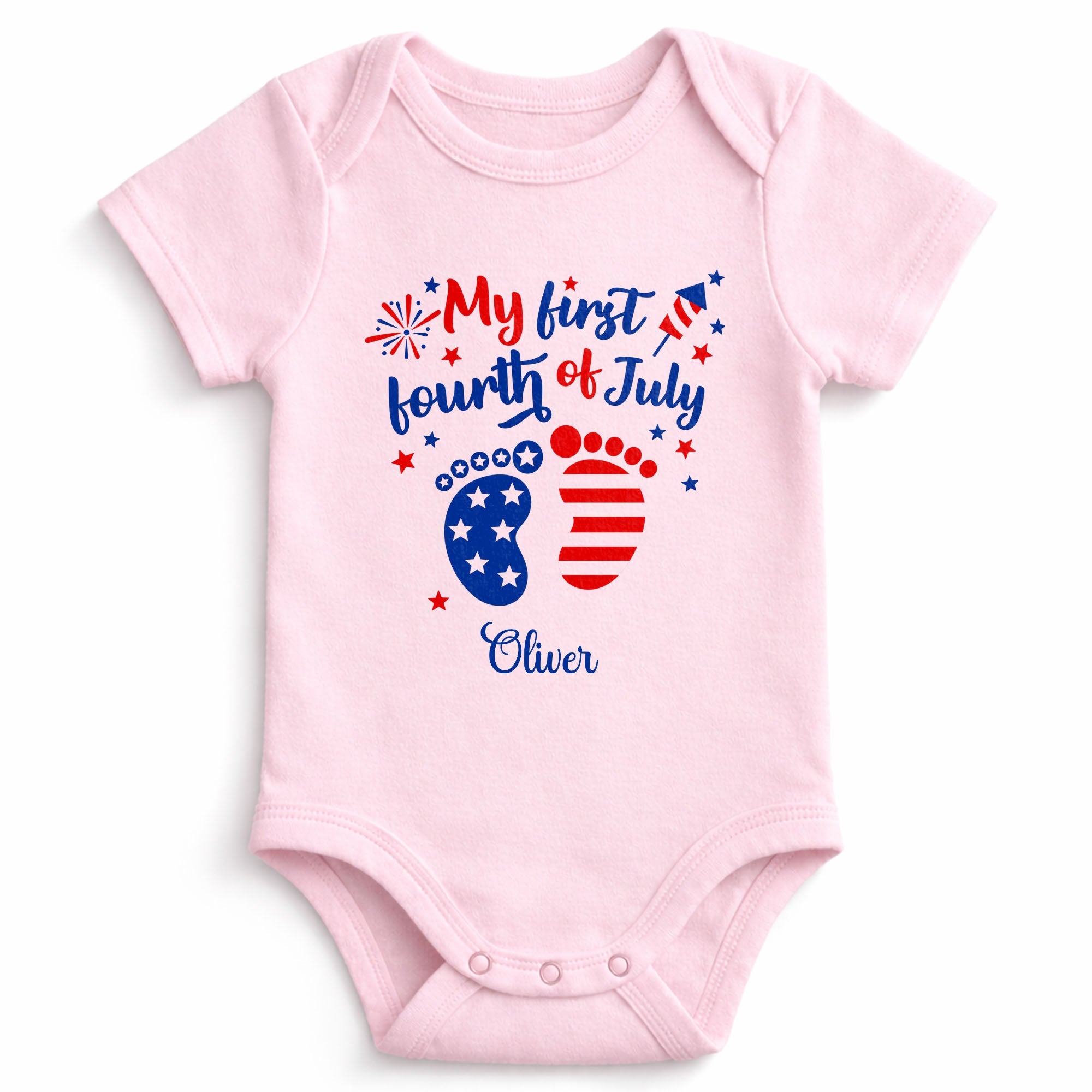 Personalized Baby Onesie Custom Name 4th of July Gift Baby Onesie GradoCreations