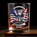 Personalized Whiskey Glass Custom Name American Flag Gift for Dad Whiskey Glass GradoCreations