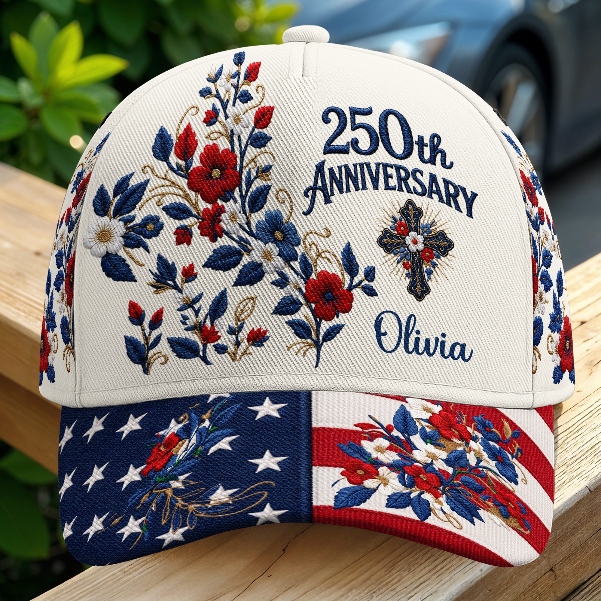 Personalized Classic Cap American Flag Custom Name Gift Classic Cap GradoCreations