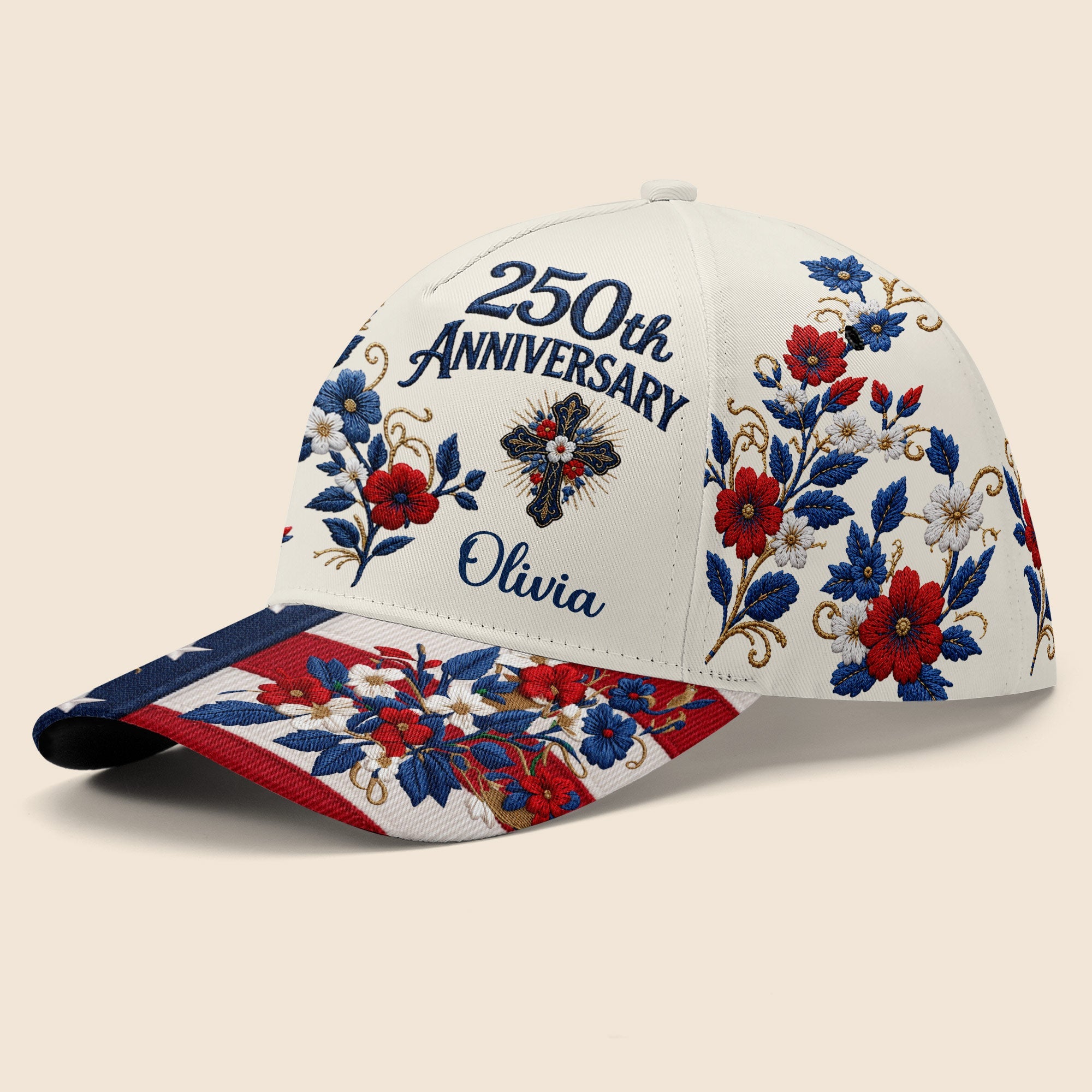 Personalized Classic Cap American Flag Custom Name Gift Classic Cap GradoCreations