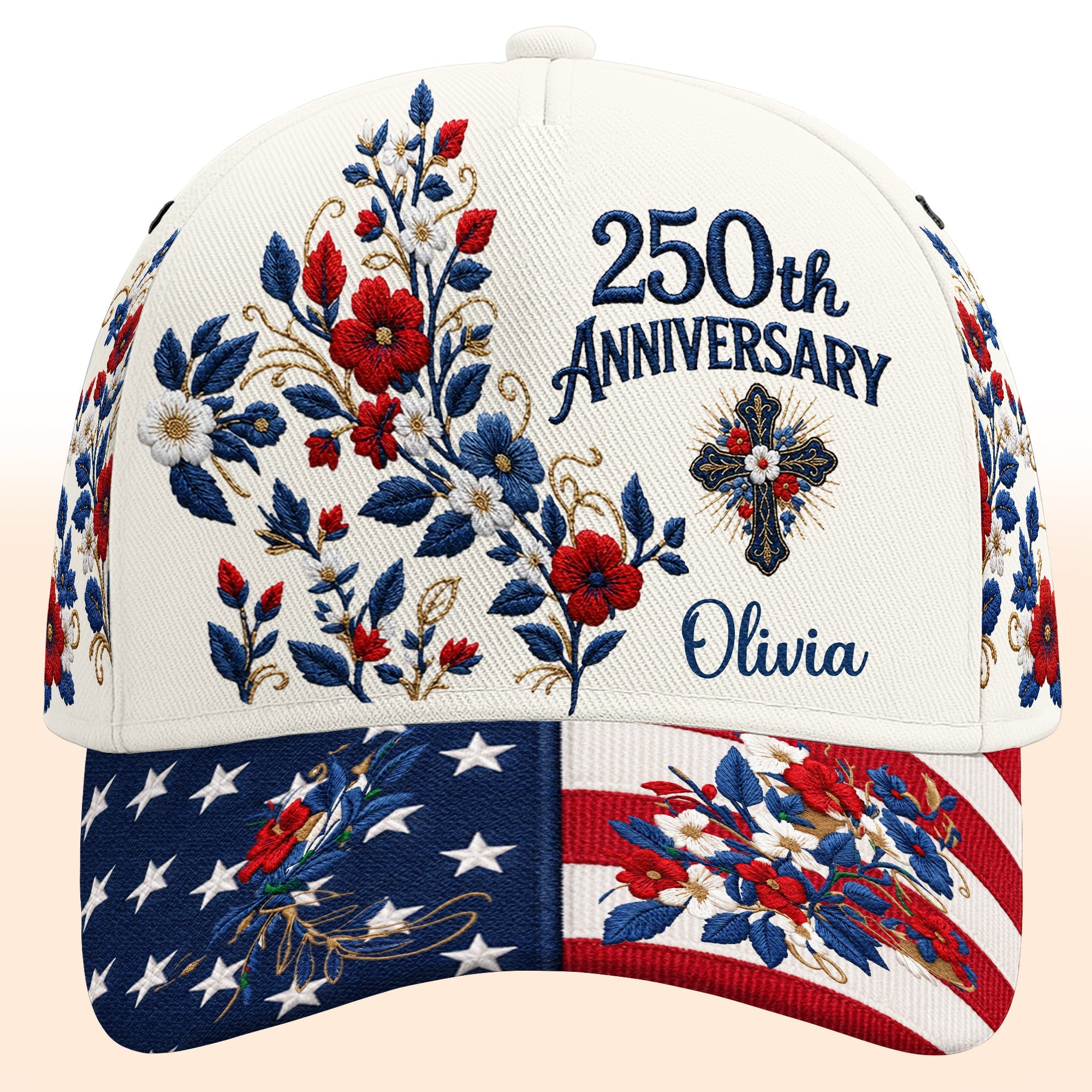 Personalized Classic Cap American Flag Custom Name Gift Classic Cap GradoCreations