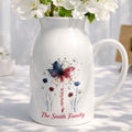 Personalized Ceramic Flower Vase USA Flag Gift for Family Flower Vase GradoCreations