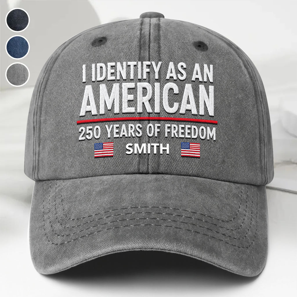 Personalized Washed Denim Cap American Flag Gift for Dad Washed Denim Cap GradoCreations