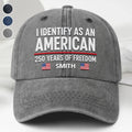 Personalized Washed Denim Cap American Flag Gift for Dad Washed Denim Cap GradoCreations
