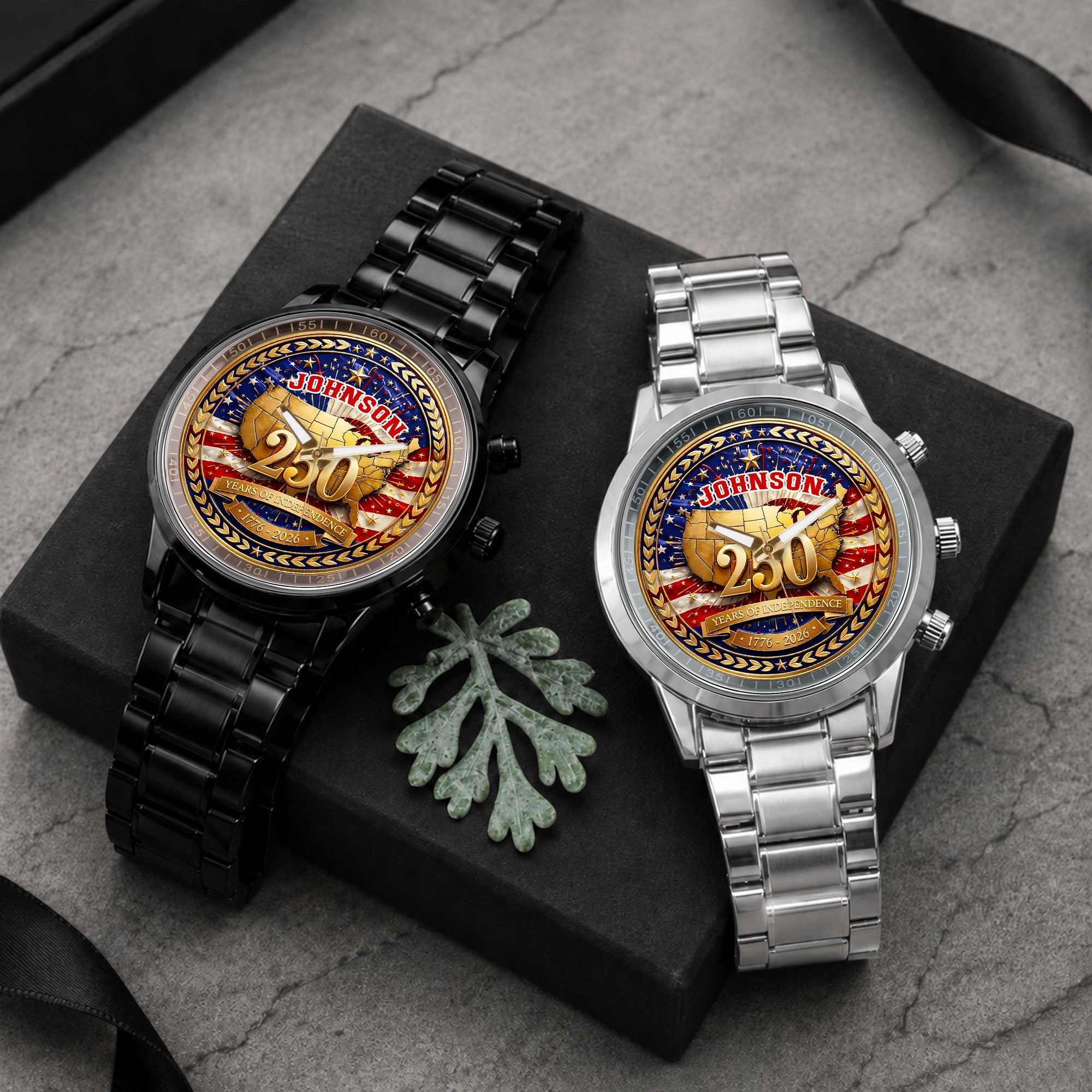 Personalized Black Men's Watch with Custom Name for Dad's Anniversary Men's Watch GradoCreations