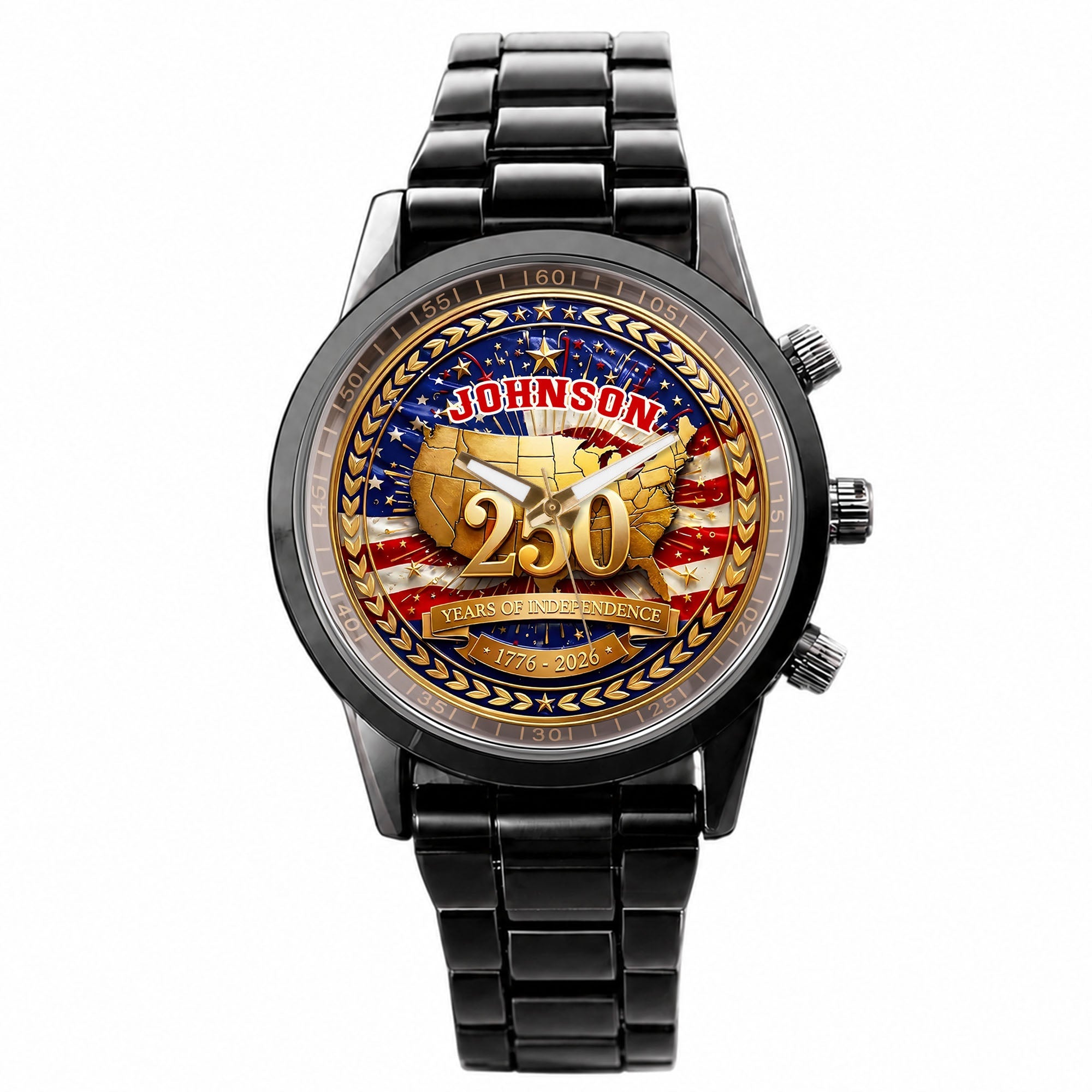 Personalized Black Men's Watch with Custom Name for Dad's Anniversary Men's Watch GradoCreations
