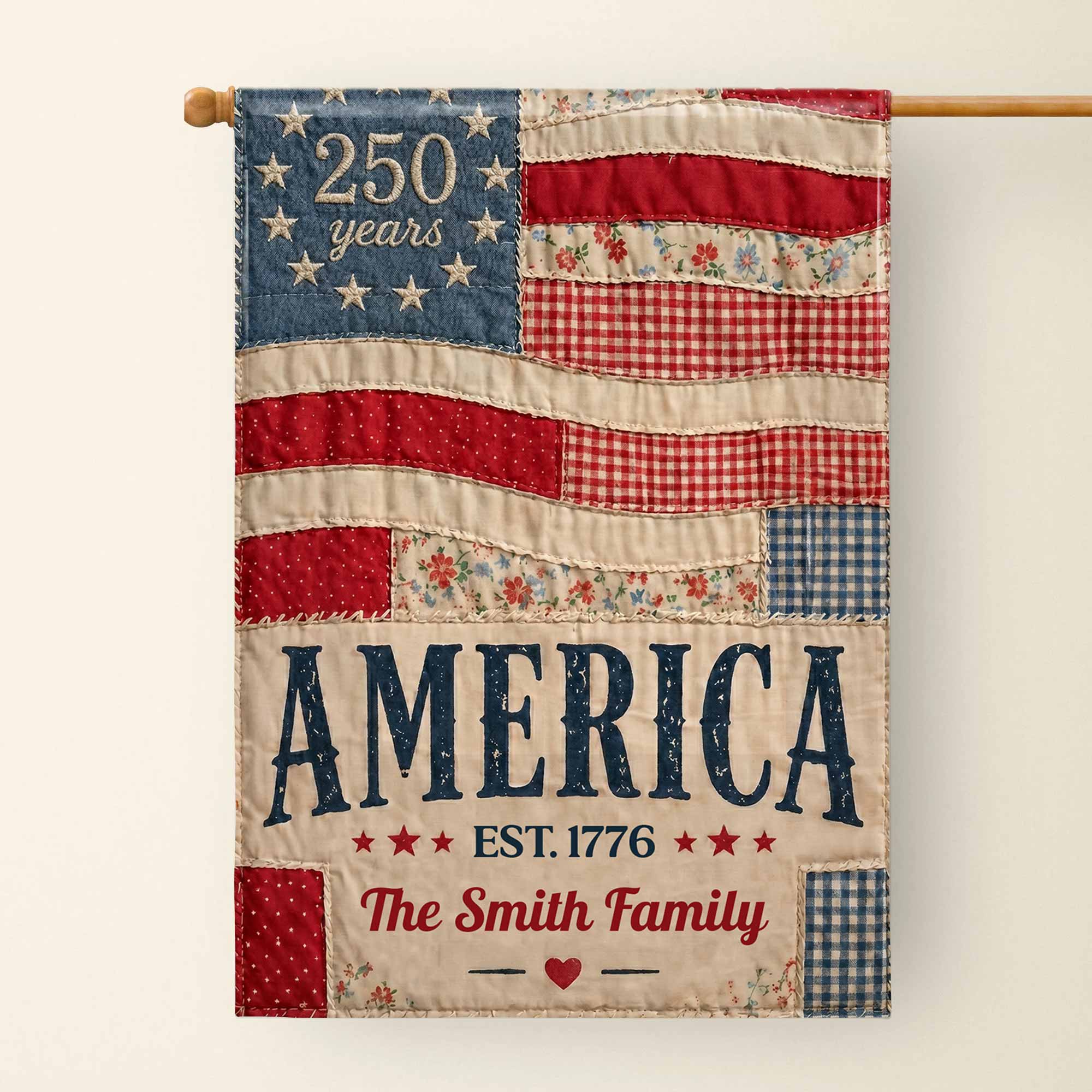 Personalized American Flag Garden Banner Custom Family Name for 4th of July Garden Flag GradoCreations